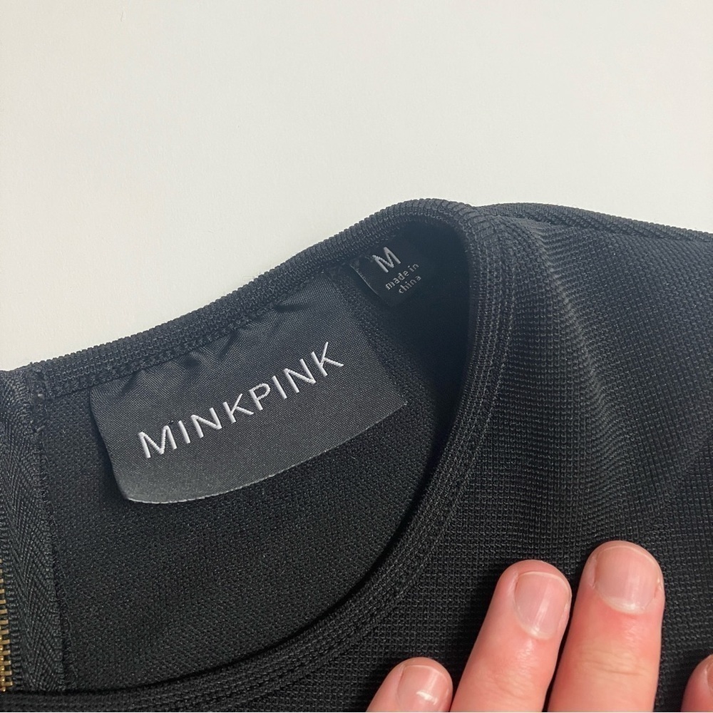 MINKPINK black textured babydoll dress - Picture 3 of 7